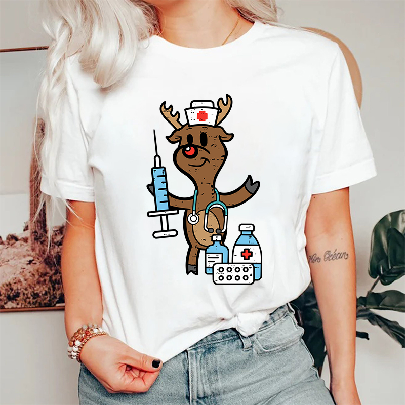 Christmas Elk Nurse T-Shirt