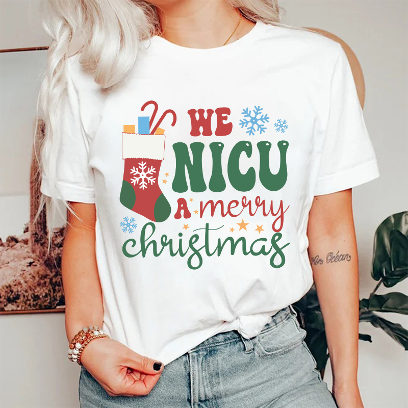 We NICU A Merry Christmas Nurse T-Shirt