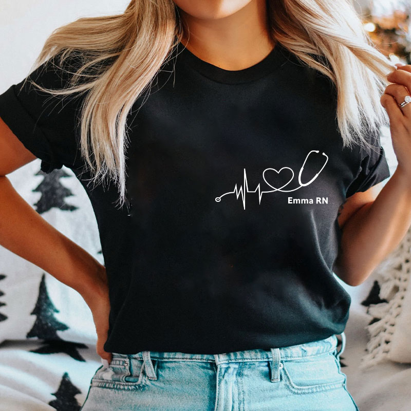 Personalized Name And Job Title Nurse T-Shirt