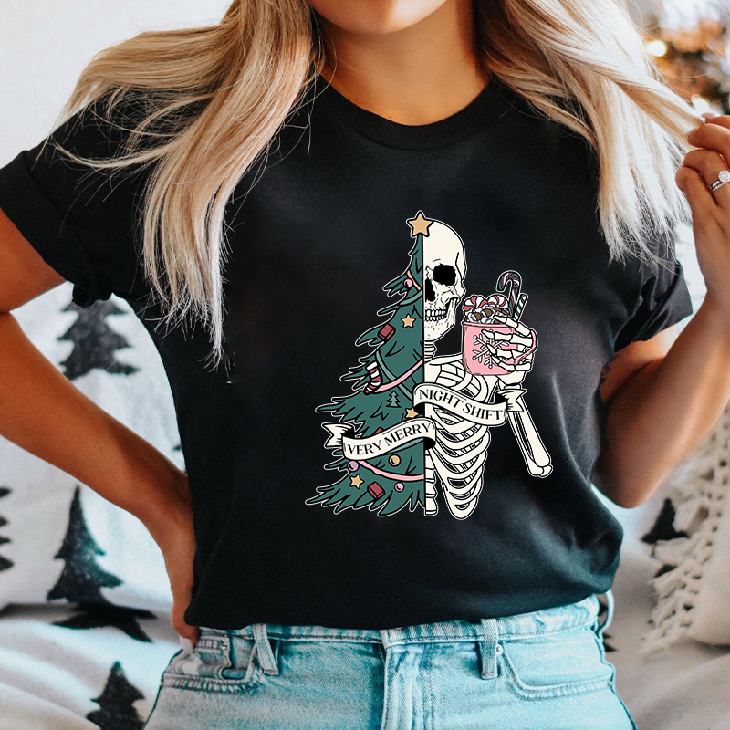 Very Merry Night Shift Nurse T-Shirt