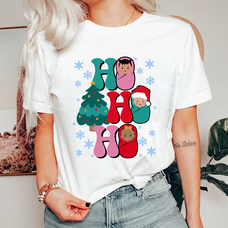 Ho Ho Ho Christmas Nurse T-Shirt
