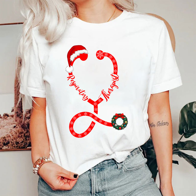 Personalized Christmas Stethoscope Nurse T-Shirt