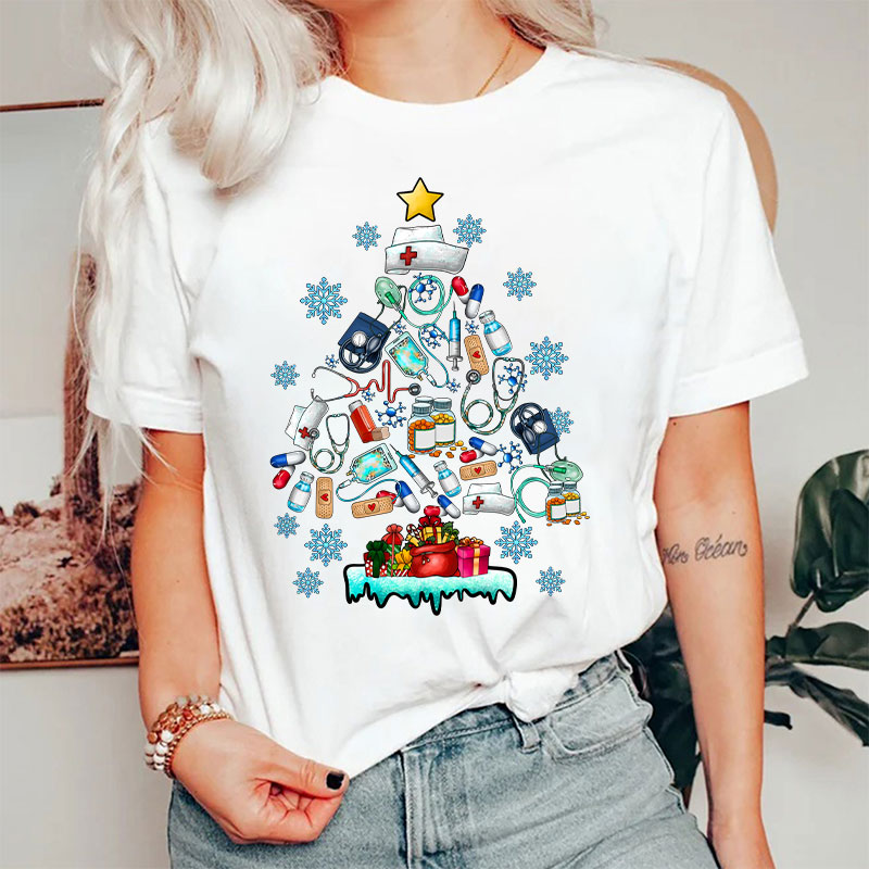 Nurse Christmas Trees Nurse T-Shirt