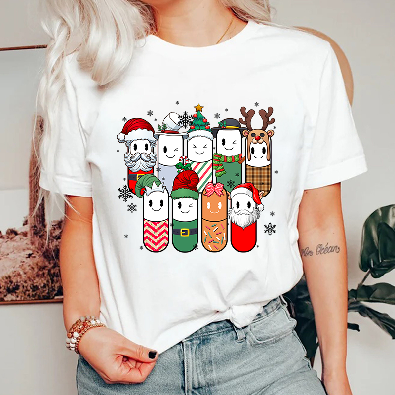 Cute Christmas Pills Nurse T-Shirt
