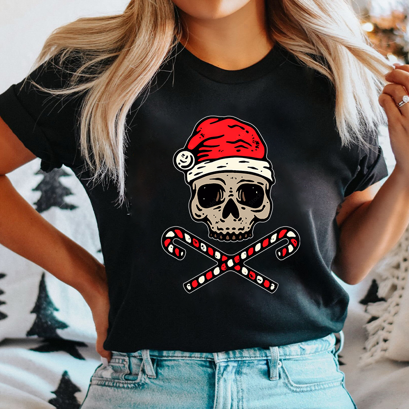 Christmas Skull Nurse T-Shirt