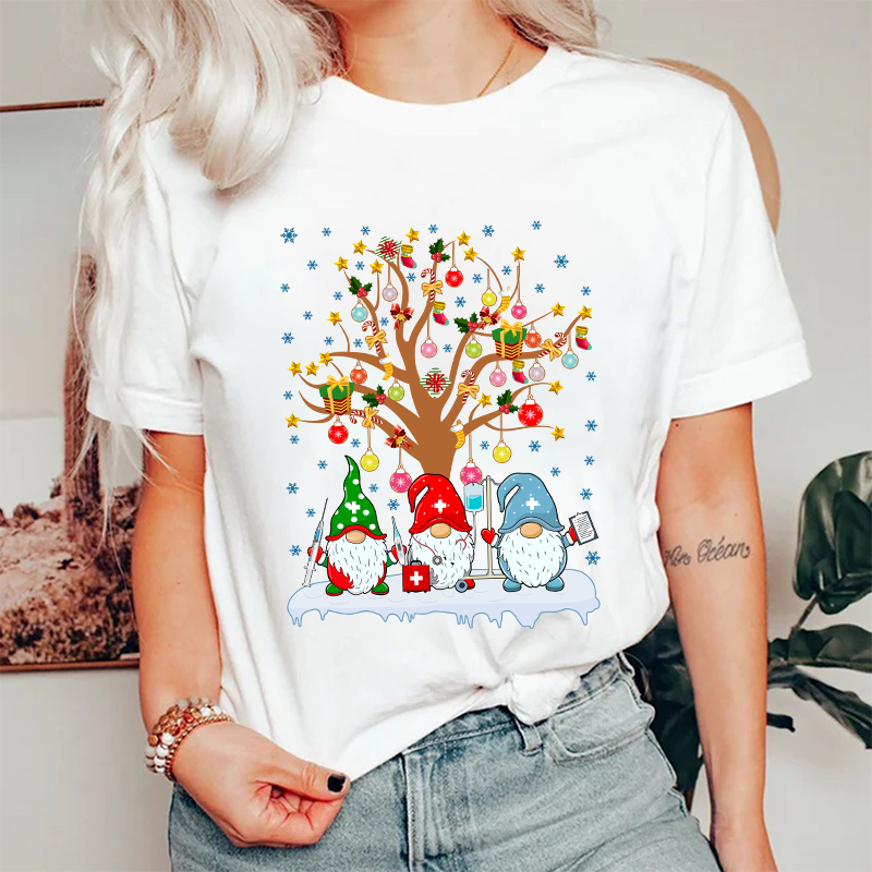 Gnome Nurses With A Presents Tree Nurse T-Shirt
