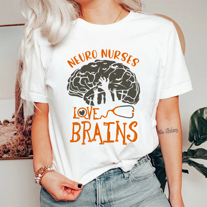 Neuro Nurses Love Brains Nurse T-Shirt