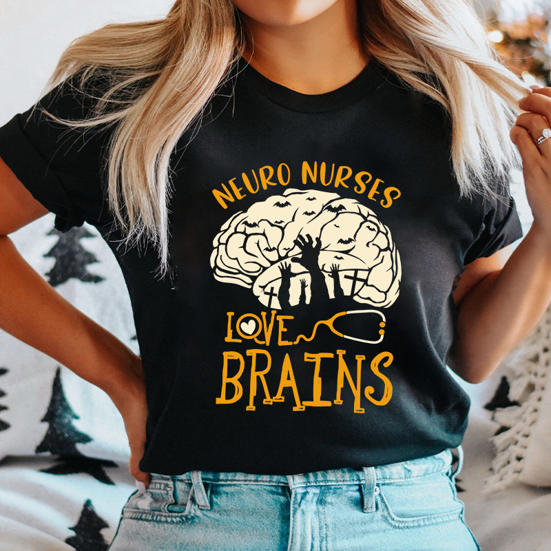 Neuro Nurses Love Brains Nurse T-Shirt
