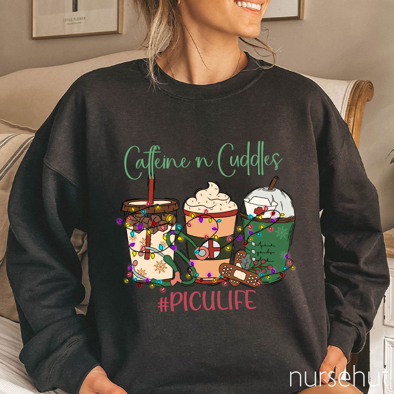Personalized Caffeine Cuddles Nurse Sweatshirt