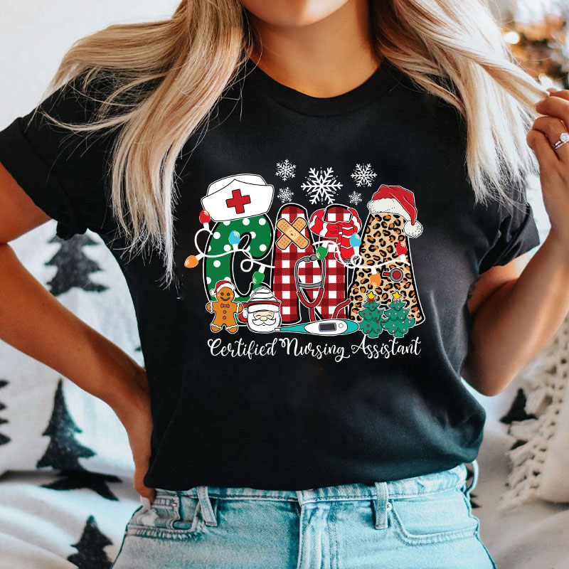 Personalized Christmas Style Nurse T-Shirt