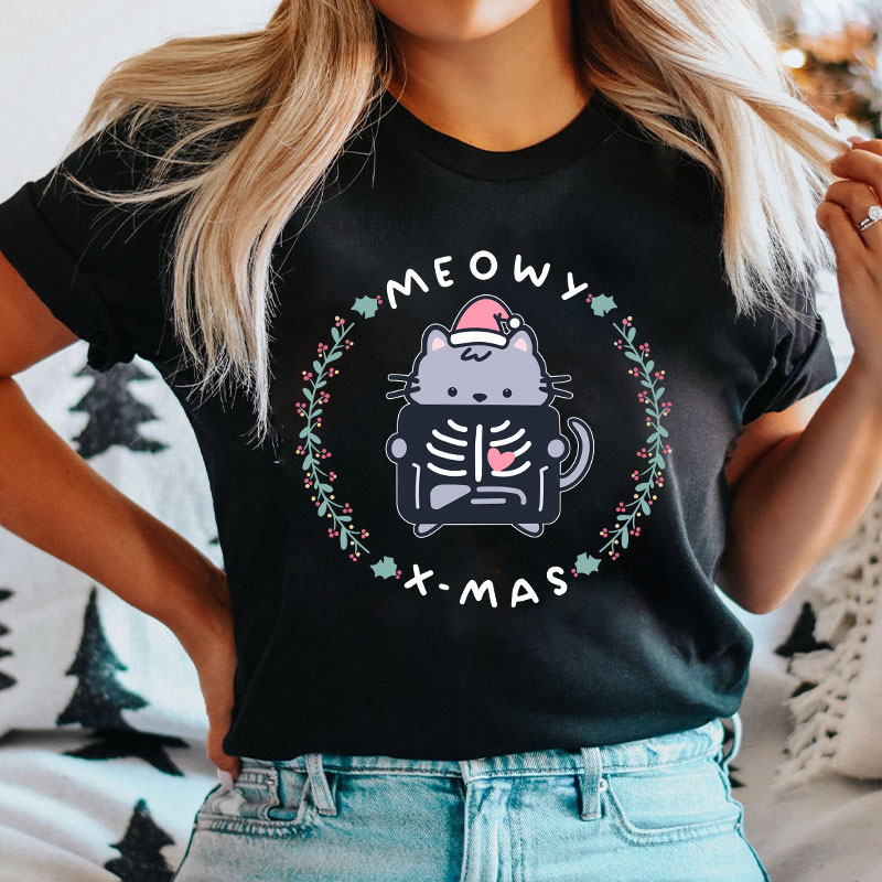 Meowy Xmas Nurse T-Shirt