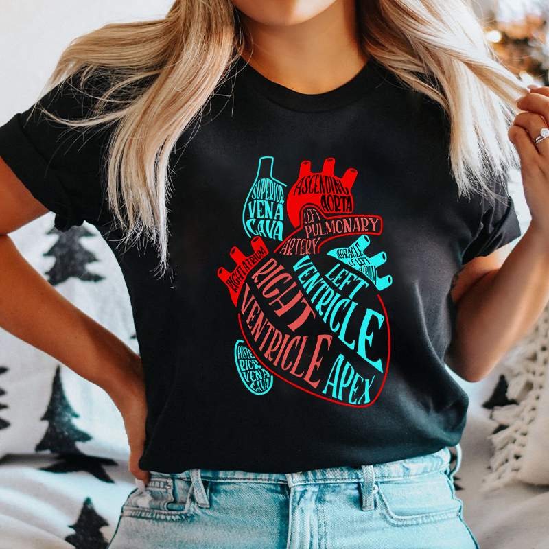 Heart With Red And Blue Nurse T-Shirt