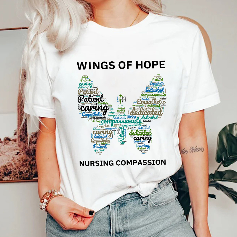 Wings Of Hope Nursing Compassion Nurse T-Shirt