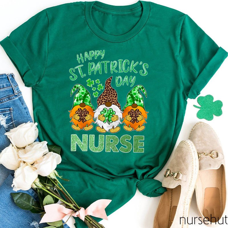 Gnome Nurse Happy St. Patrick's Day Nurse T-Shirt
