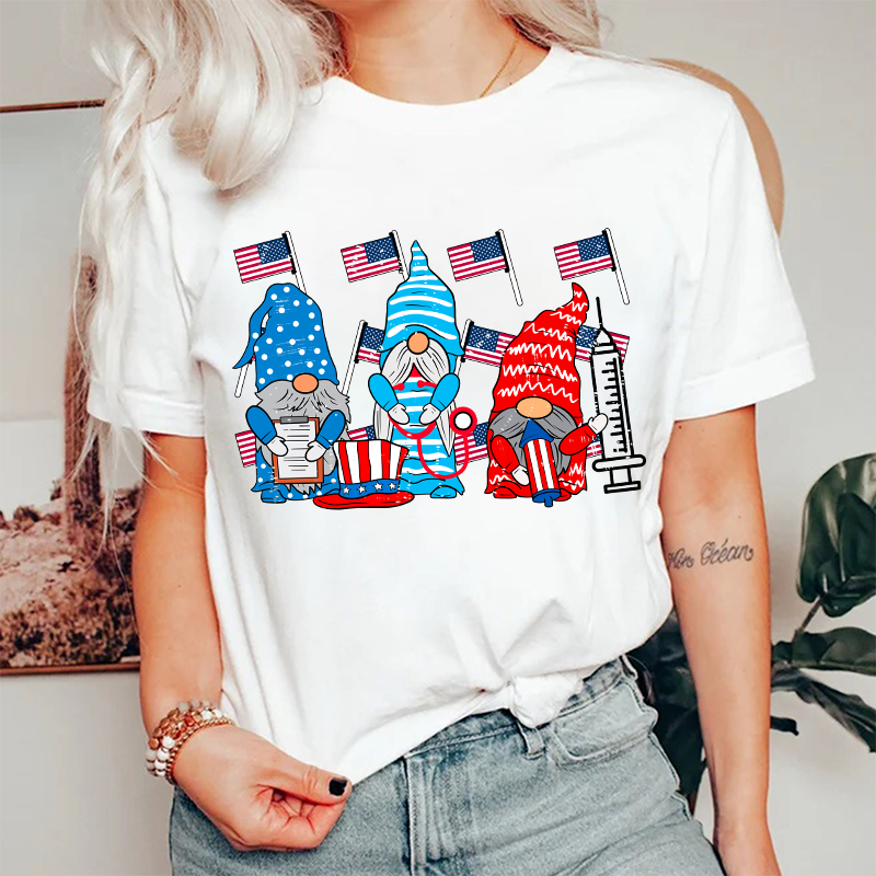 Independence Day 4 Flags And Syringe Nurse T-Shirt