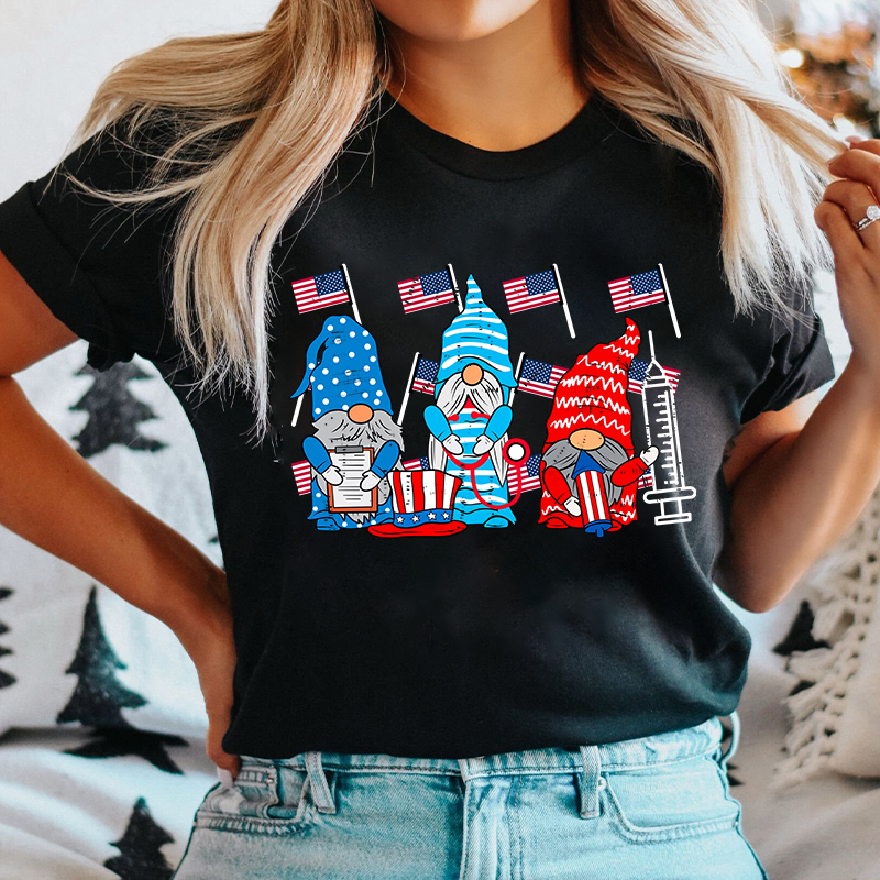 Independence Day 4 Flags And Syringe Nurse T-Shirt