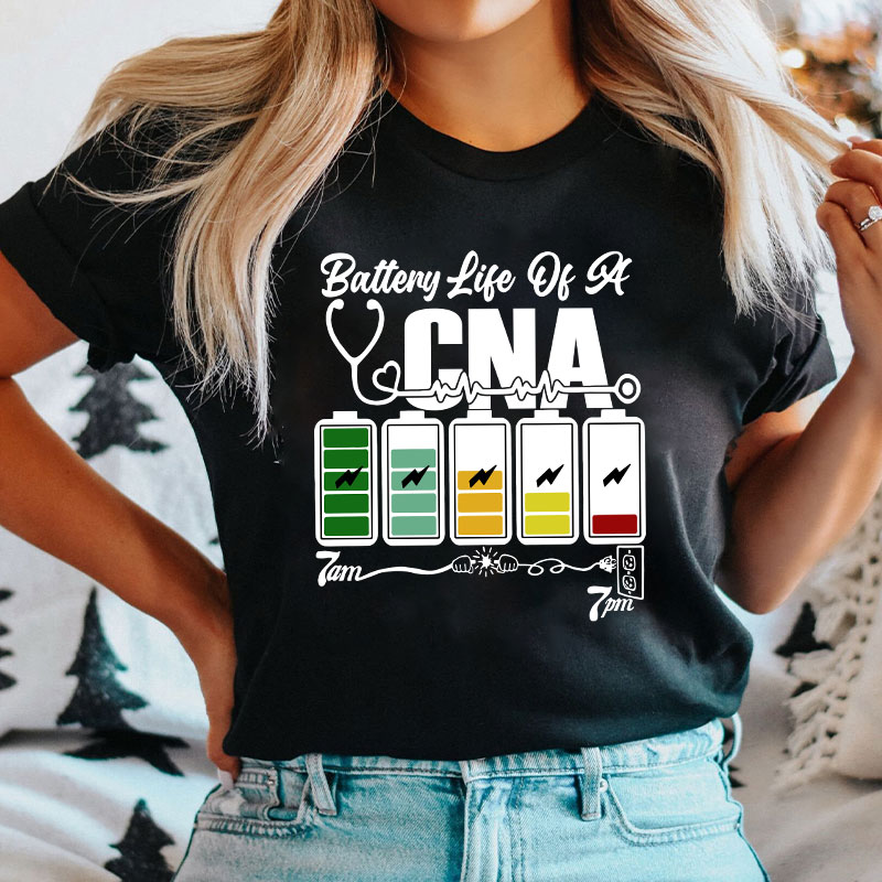 Personalized Battery Life Of A Nurse T-Shirt