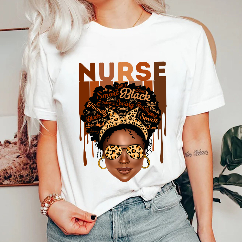 Smart Black Loving Caring Nurse T-Shirt