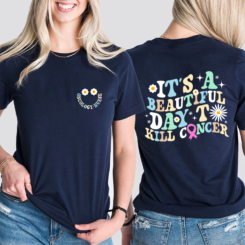 Smile Oncology Pocket Nurse Two Sided T-Shirt