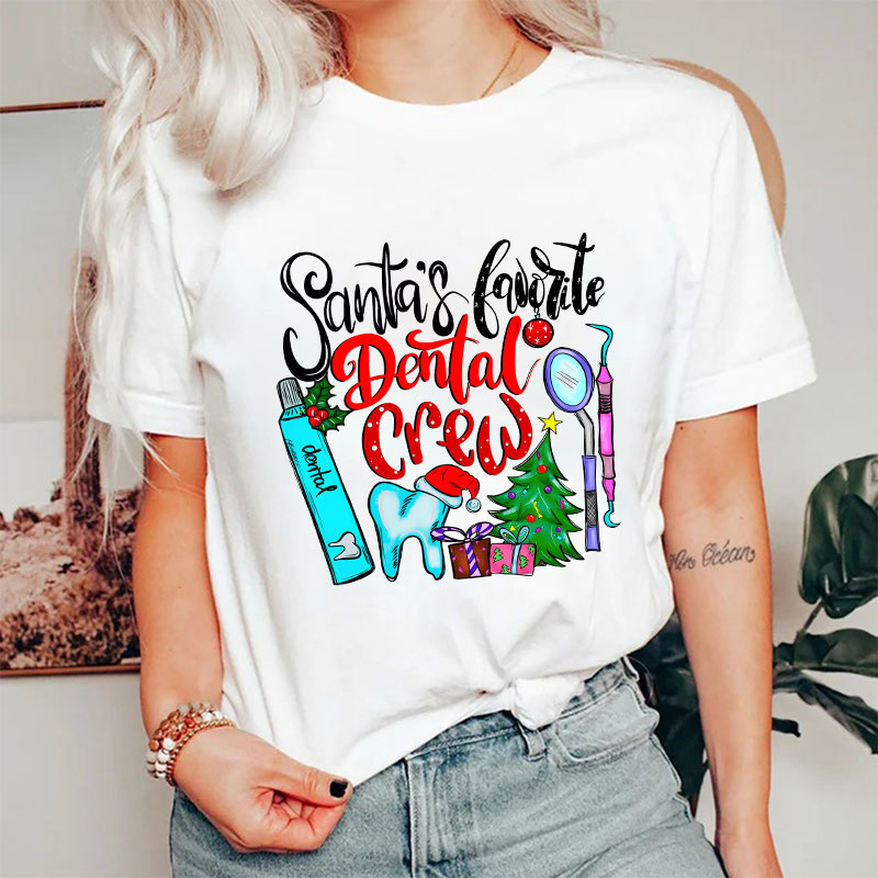 Santa's Favorite Dental Crew Nurse T-Shirt