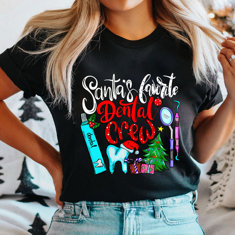 Santa's Favorite Dental Crew Nurse T-Shirt
