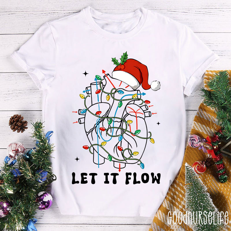 Let It Flow Christmas Light Nurse T-shirt