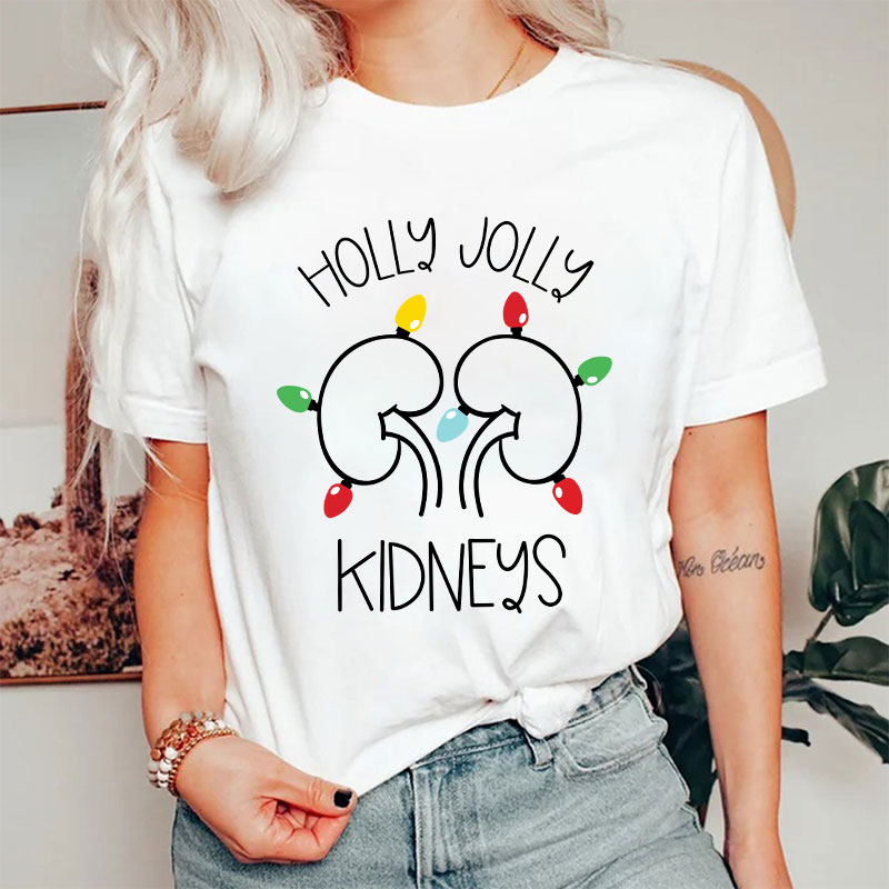 Holly Jolly Kidneys Nurse T-shirt