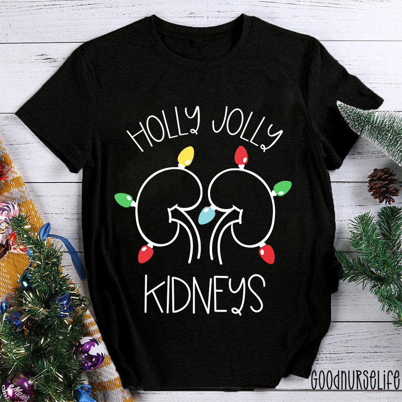 Holly Jolly Kidneys Nurse T-shirt