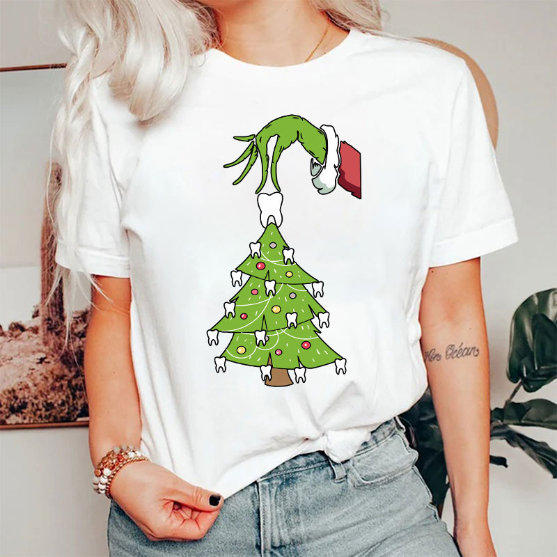 Xmas Teeth Tree Nurse T-shirt