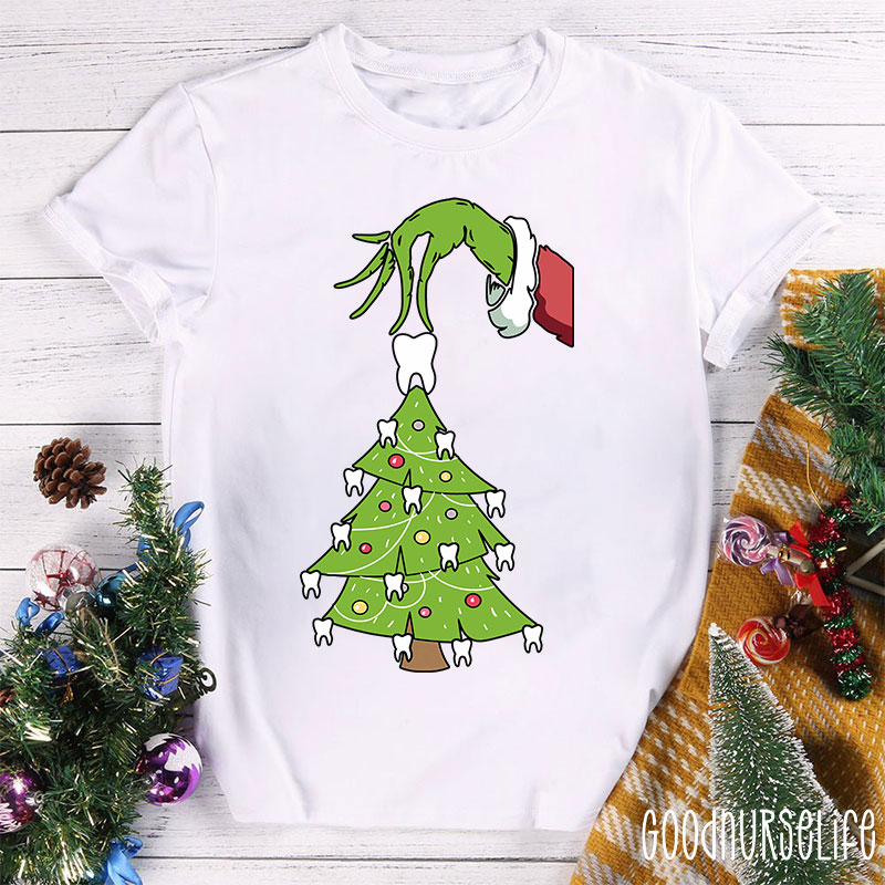 Xmas Teeth Tree Nurse T-shirt
