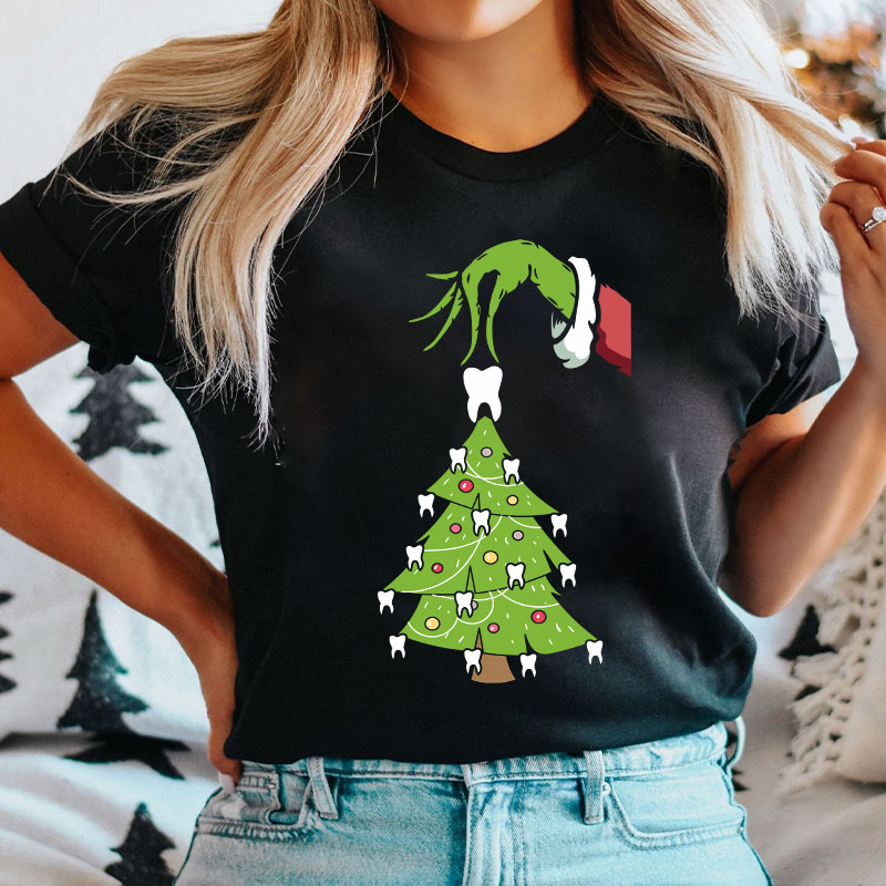 Xmas Teeth Tree Nurse T-shirt