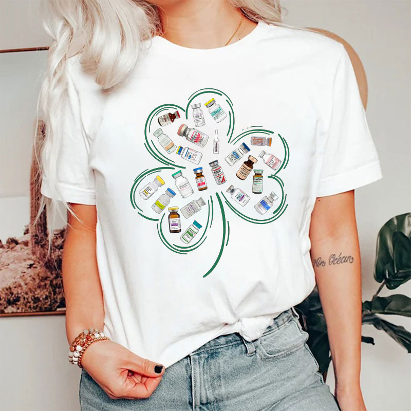 Medicine And Clover Nurse T-Shirt