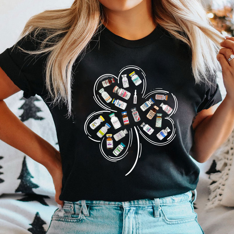 Medicine And Clover Nurse T-Shirt