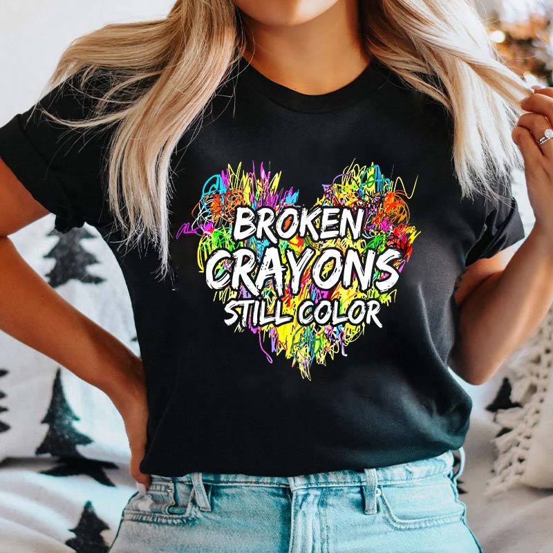 Mental Health Awareness Broken Crayons Still Color Nurse T-Shirt