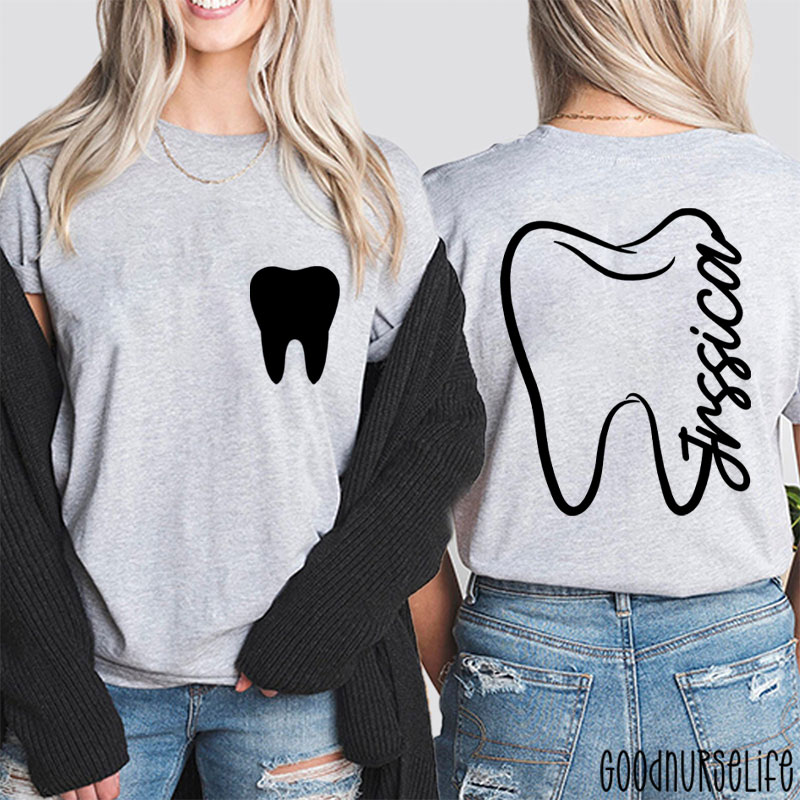 Personalized Simple Strokes Teeth Two Sided T-Shirt