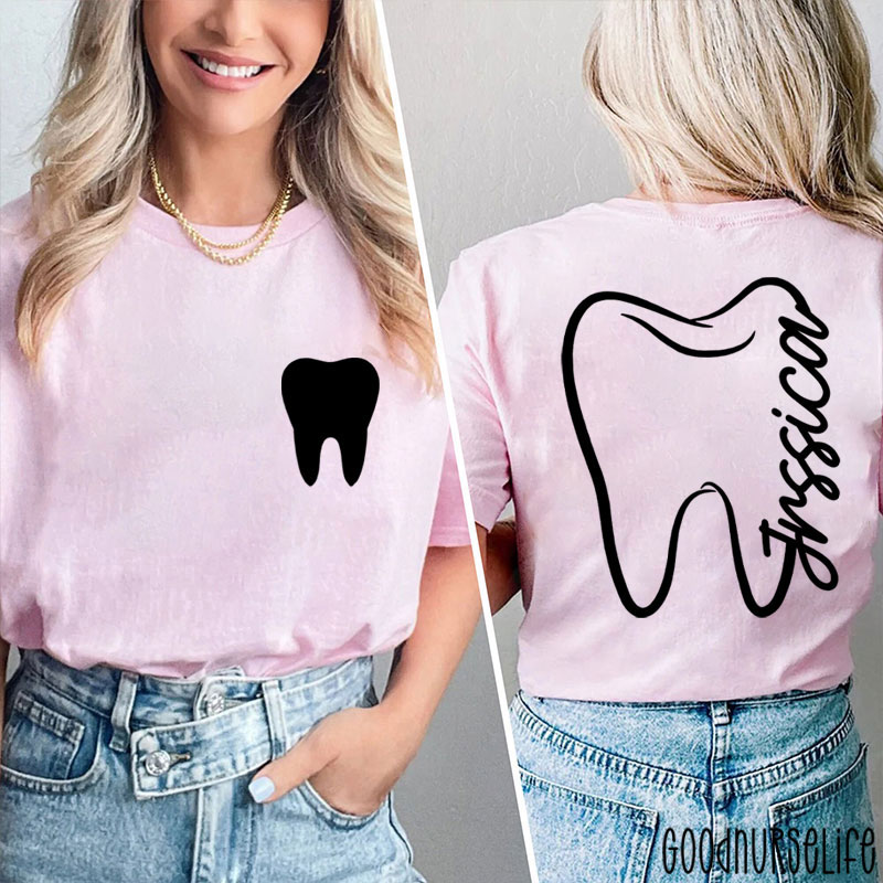 Personalized Simple Strokes Teeth Two Sided T-Shirt