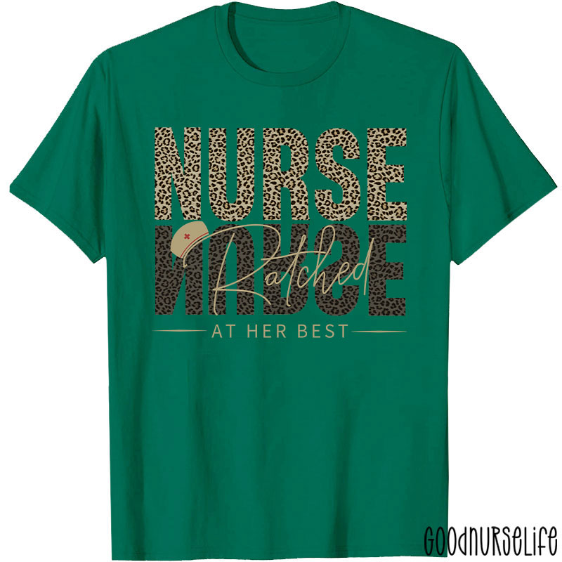 Leopard Pattern Nurse Ratched Quote Nurse T-Shirt
