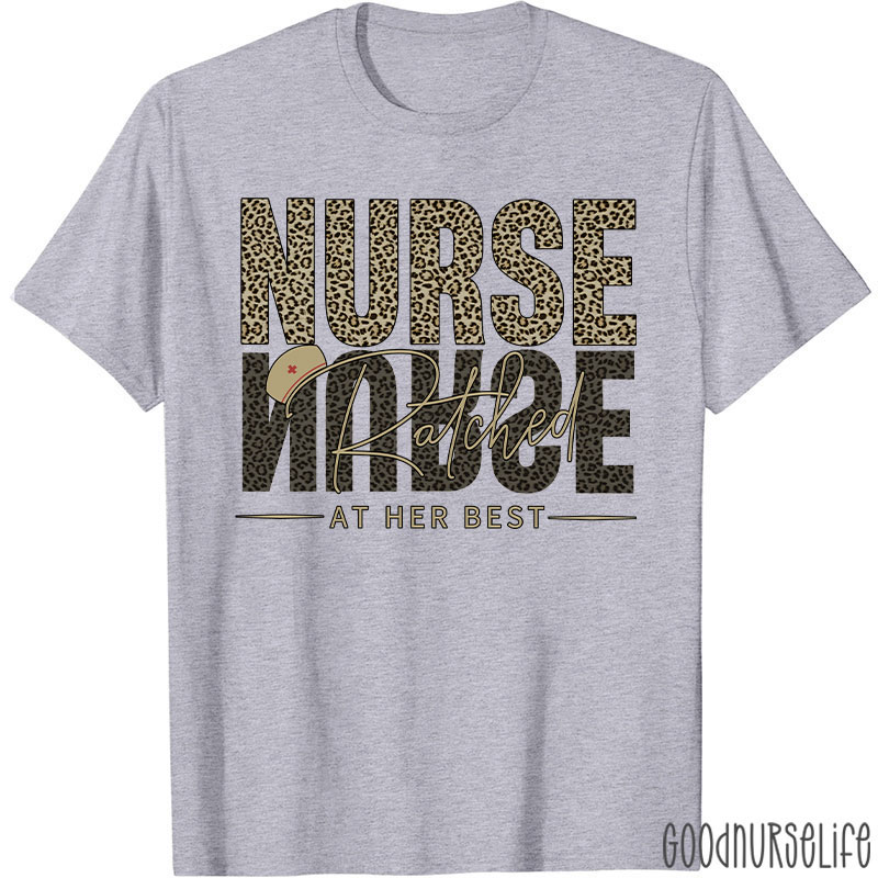Leopard Pattern Nurse Ratched Quote Nurse T-Shirt