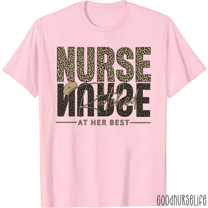 Leopard Pattern Nurse Ratched Quote Nurse T-Shirt