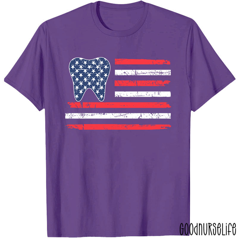 4Th Of July Dental Hygienist Patriotic Tooth T-Shirt