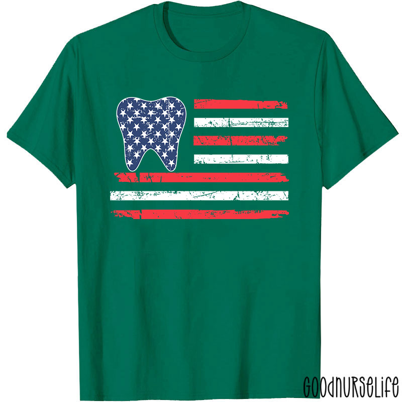 4Th Of July Dental Hygienist Patriotic Tooth T-Shirt