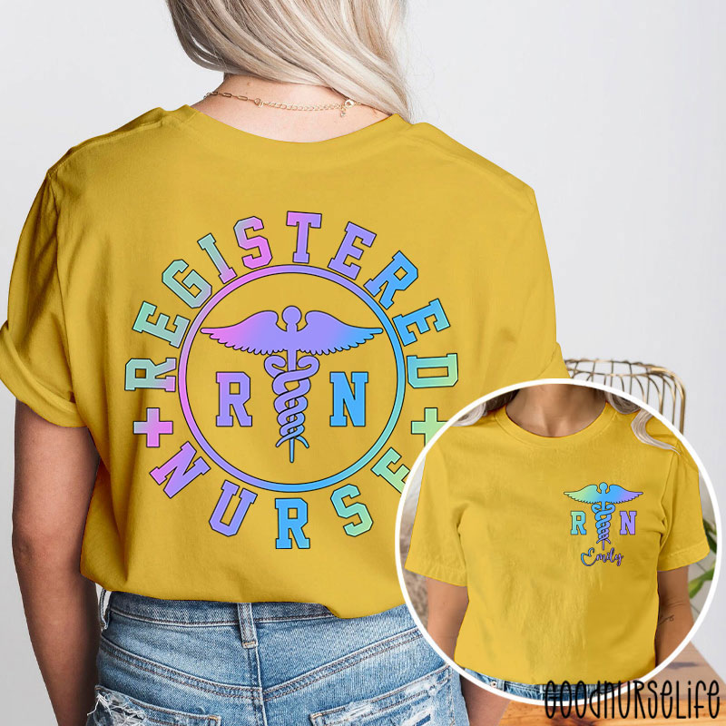 Personalized Name Registered Nurse Two Sided T-Shirt