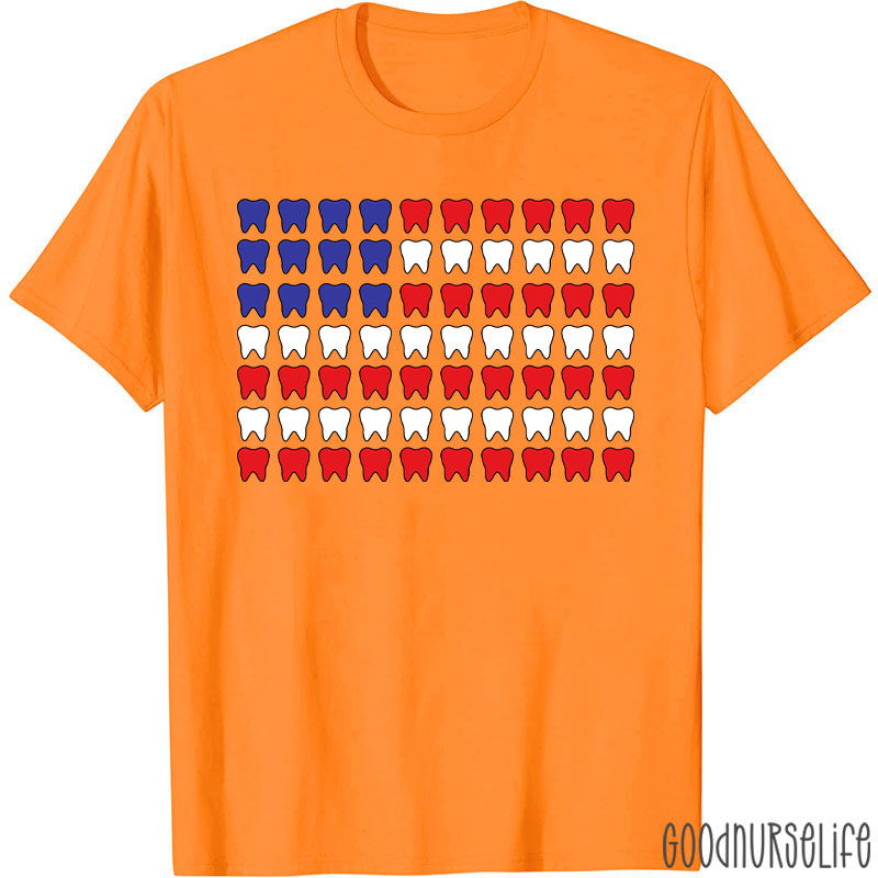 4Th Of July Hygienist Patriotic Tooth T-Shirt