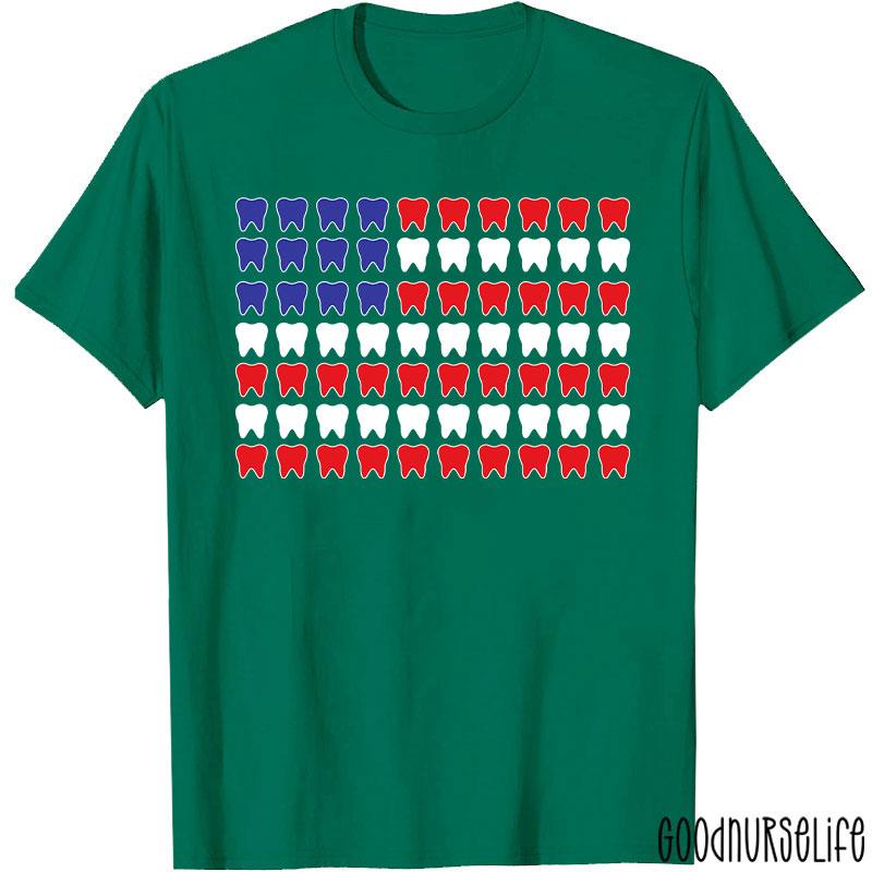 4Th Of July Hygienist Patriotic Tooth T-Shirt