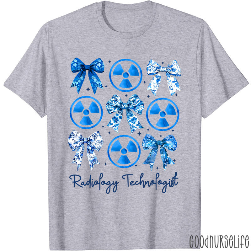 Blue Coquette Bow Radiology Technologist Nurse T-Shirt