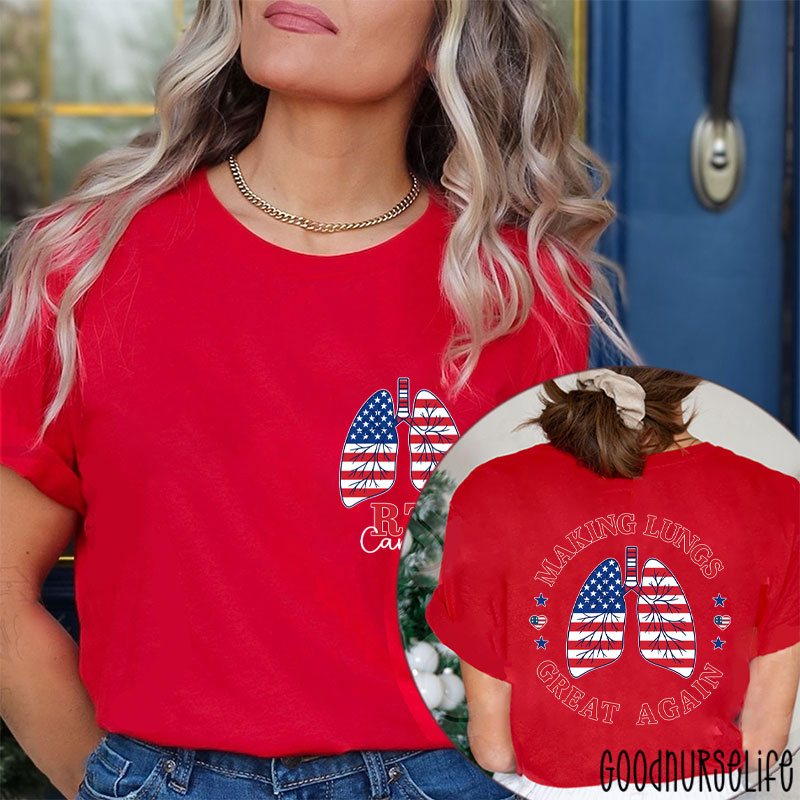 Personalized RT  Making Lungs Great Again Pulmonary  Two Sided T-Shirt