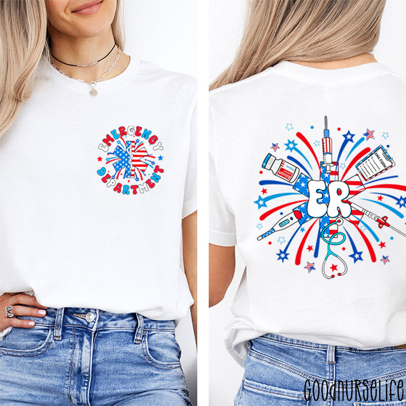 Funny ER Nurse Emergency Department Nurse Two Sided T-Shirt