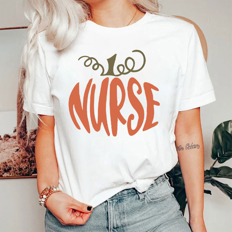 Pumpkin Nurse Autumn Nurse T-Shirt