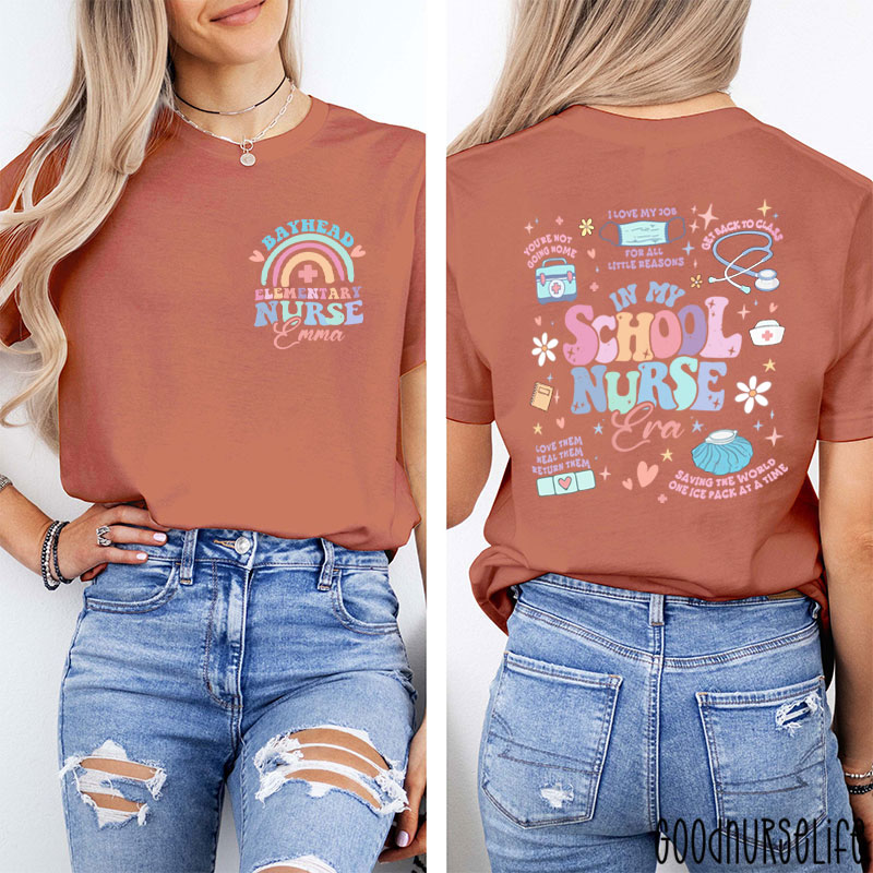 Personalized In My School Nurse Era Two Sided T-Shirt