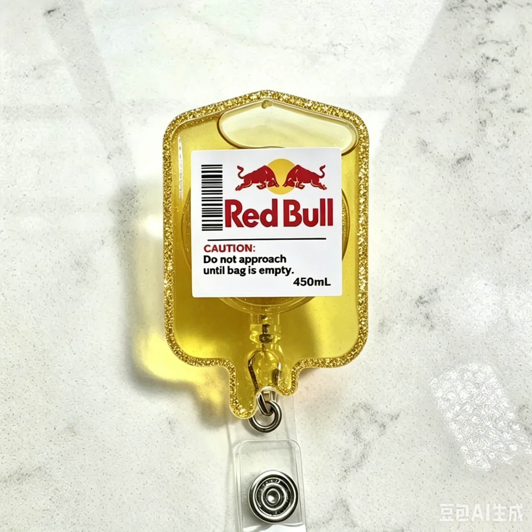 Red Bull Do Not Approach Until Bag Is Empty Nurse Badge Reel
